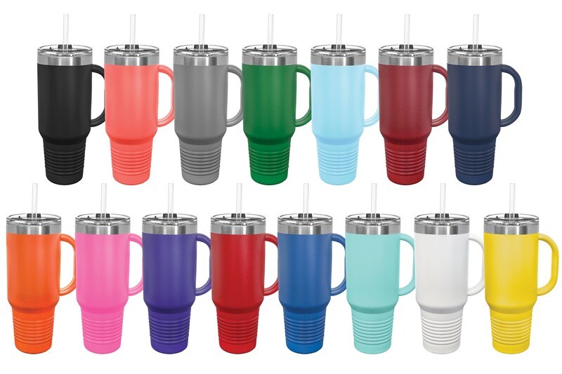 CORAL Travel Mug 40 oz w/FREE Straw & Snap Lid Customize Your Way