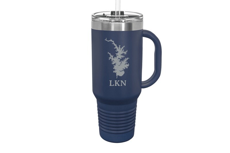 Travel Mug 40 oz w/FREE Straw & Snap Lid Insulated Body of Water w/Location