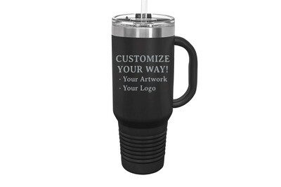 Travel Mug 40 oz w/FREE Straw & Snap Lid Customize Your Way