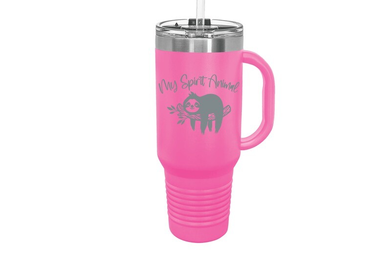 Travel Mug 40oz w/FREE Straw & Snap Lid Insulated My Spirit Animal - You Choose