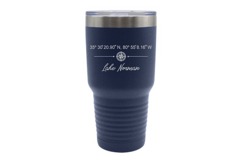Custom Location with Latitude & Longitude Straight Line Design Insulated Tumbler 30 oz