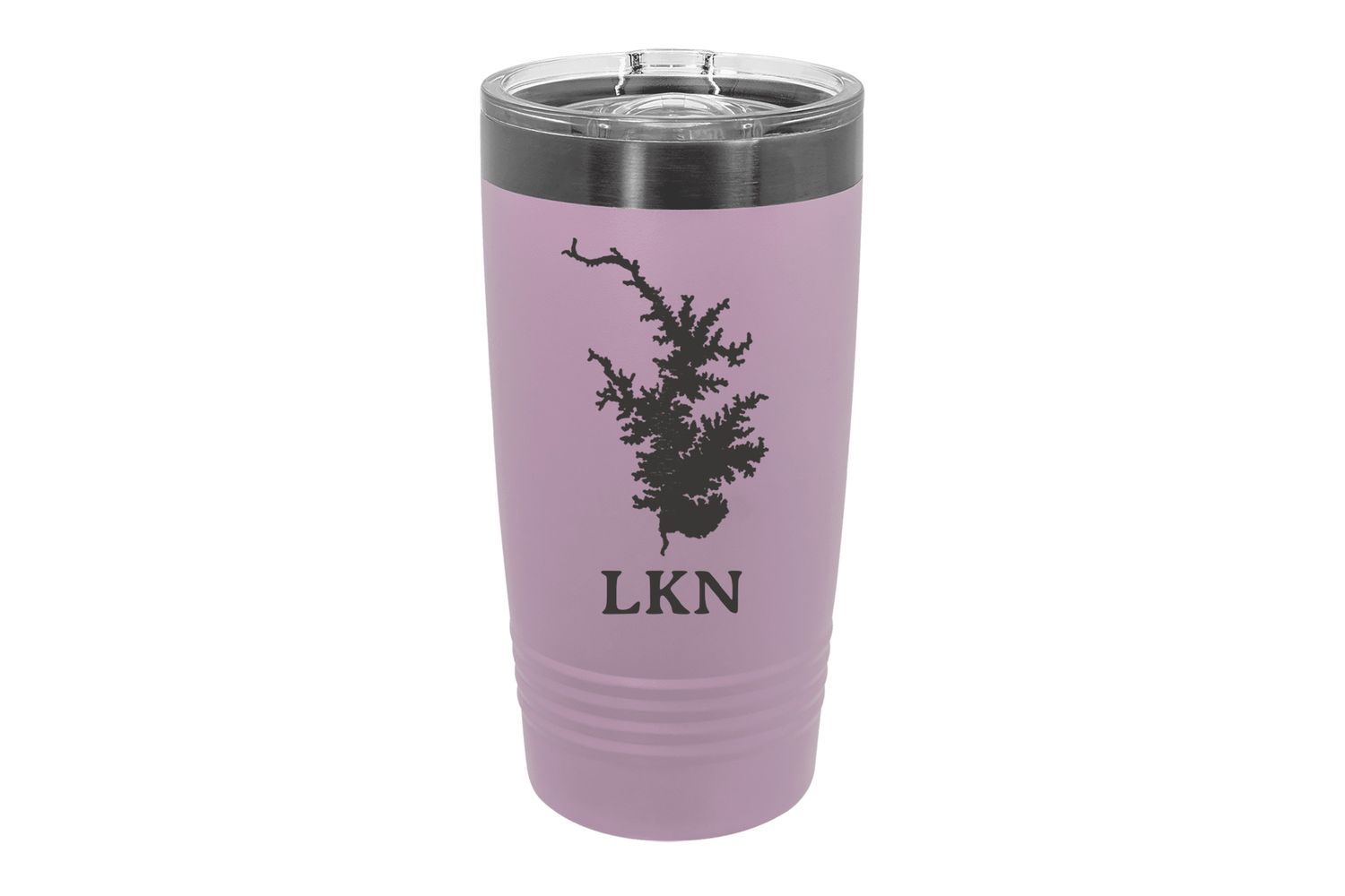 20 oz Moody Lilac with Ghost Black ION-Plated Engraving Tumbler with Body of Water Image