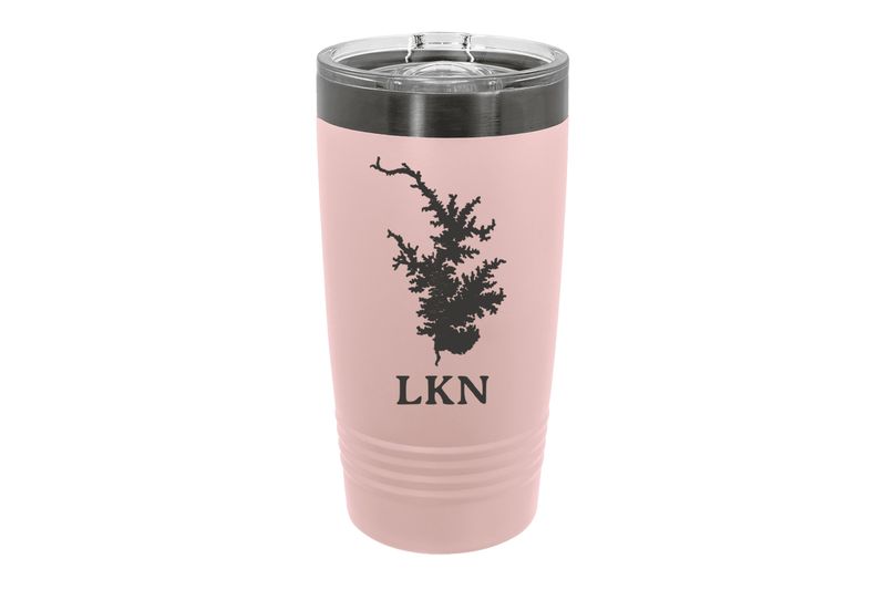 20 oz Blush with Ghost Black ION-Plated Engraving Tumbler with Body of Water Image