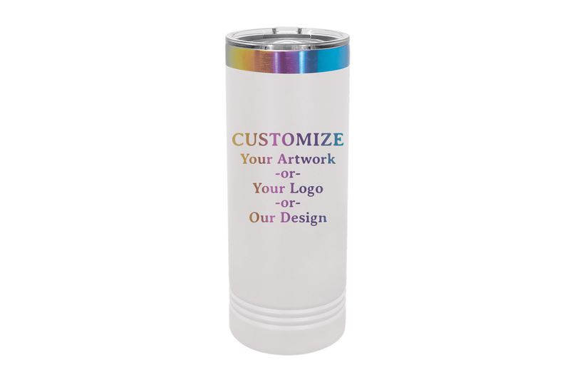 22 oz Skinny CUSTOMIZE Black or White Prism Laser Engraving