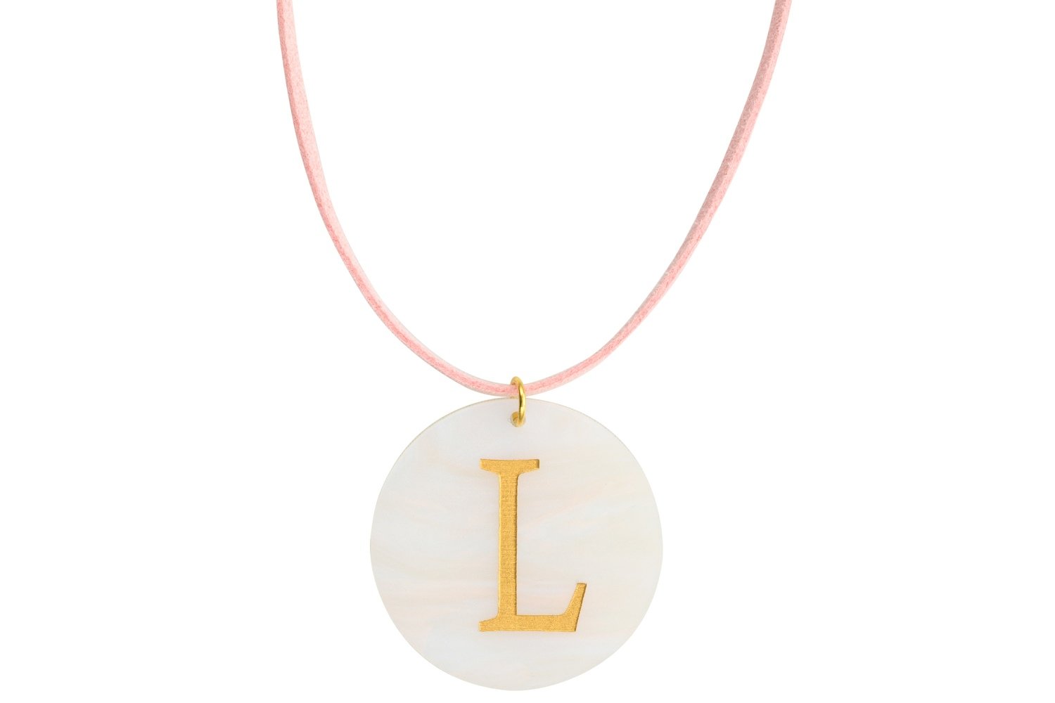 Alphabet Pendant with Suede Leather Cord Necklace