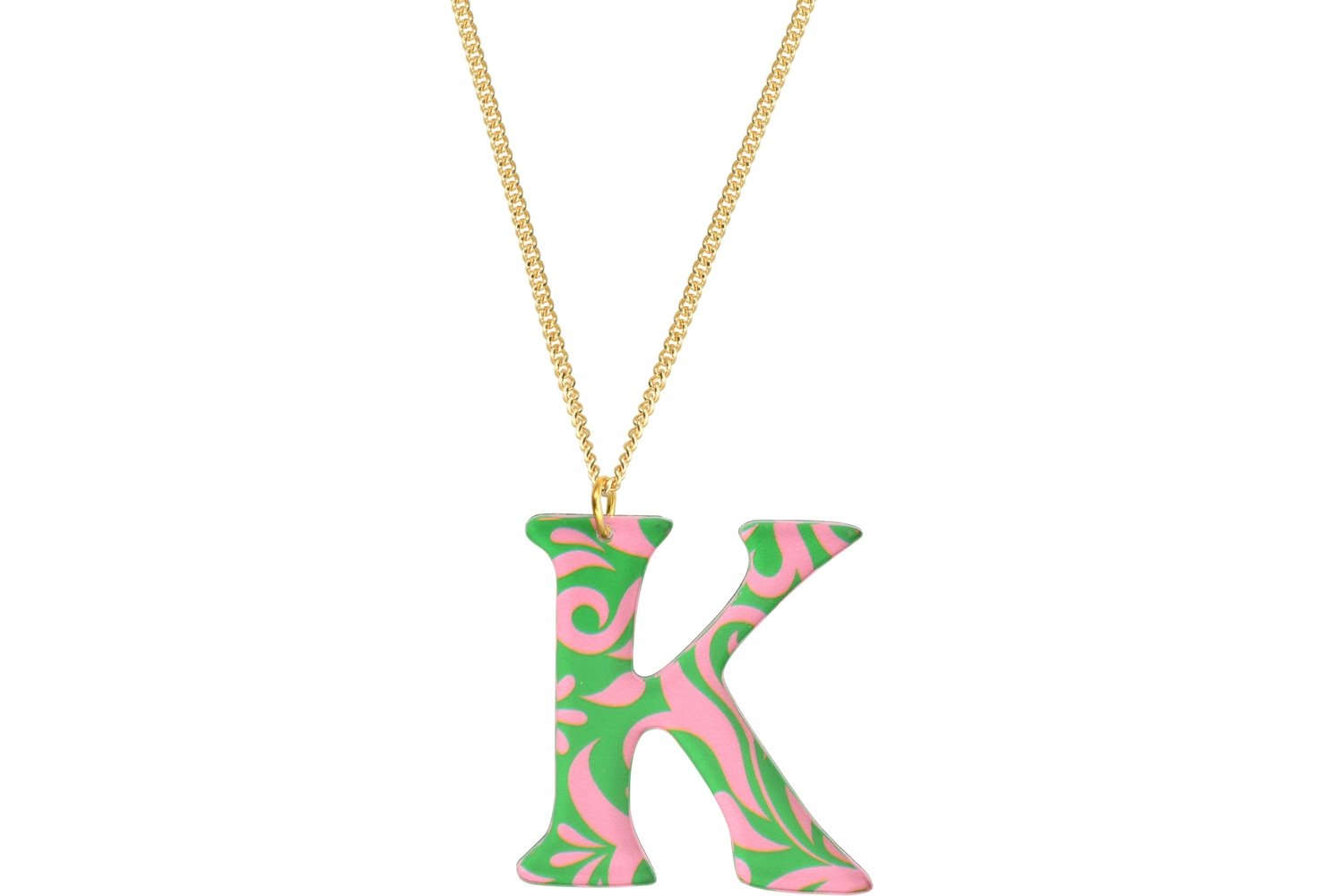 Sculpted Alphabet Pendant with Chain Necklace