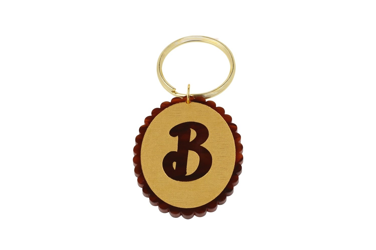 Scallop Initial Key Ring