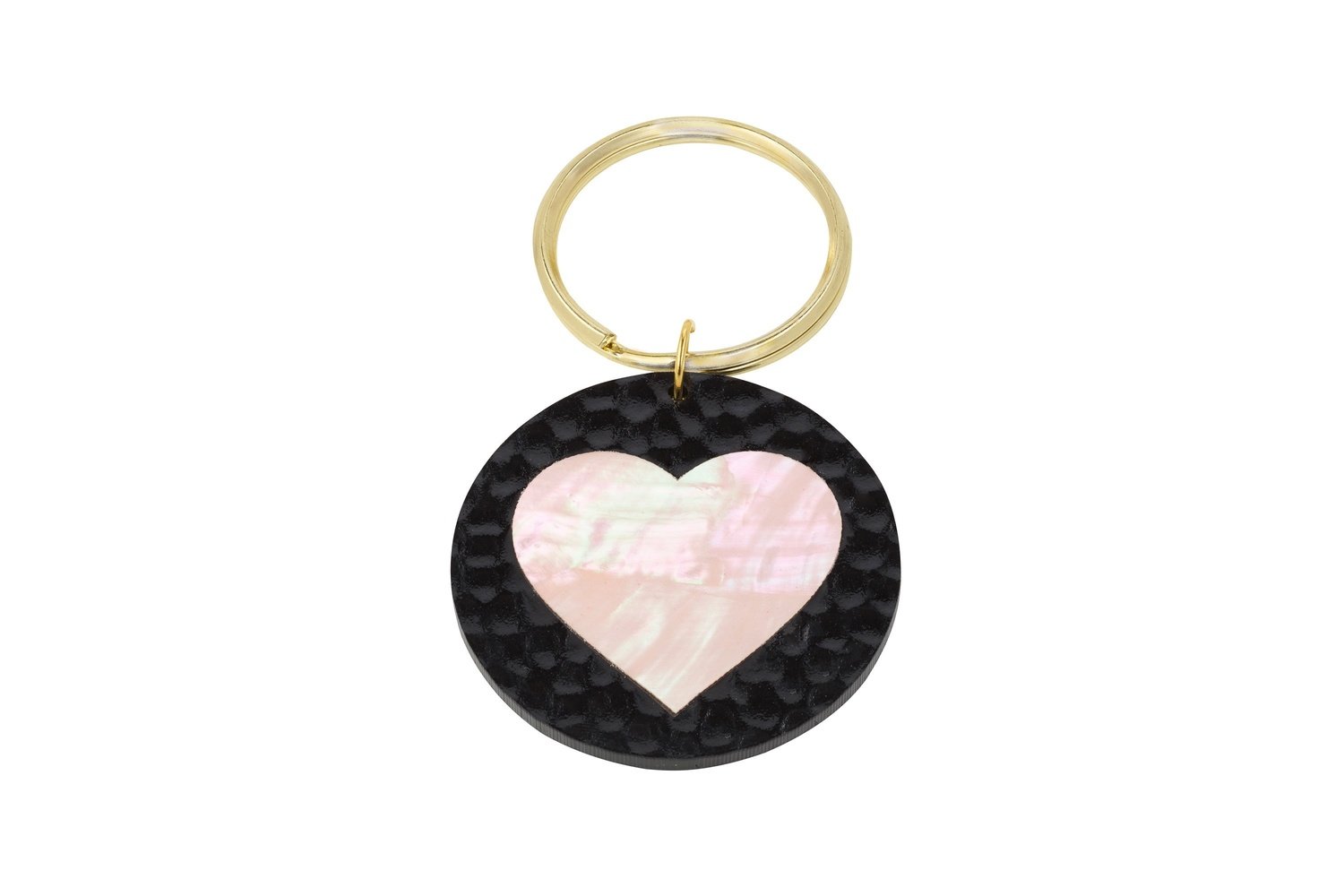 Mother of Pearl Heart Key Ring