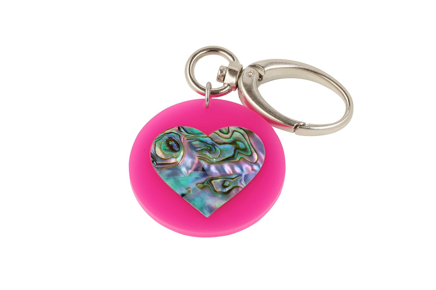 Mother of Pearl Heart Key Clip