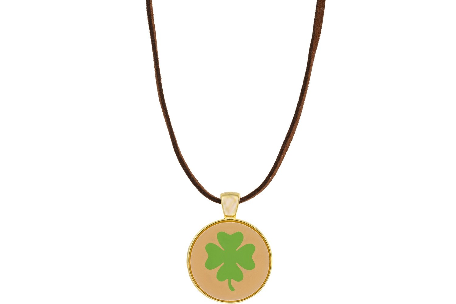 Clover Pendant Intricate Style on Suede Leather Cord Necklace