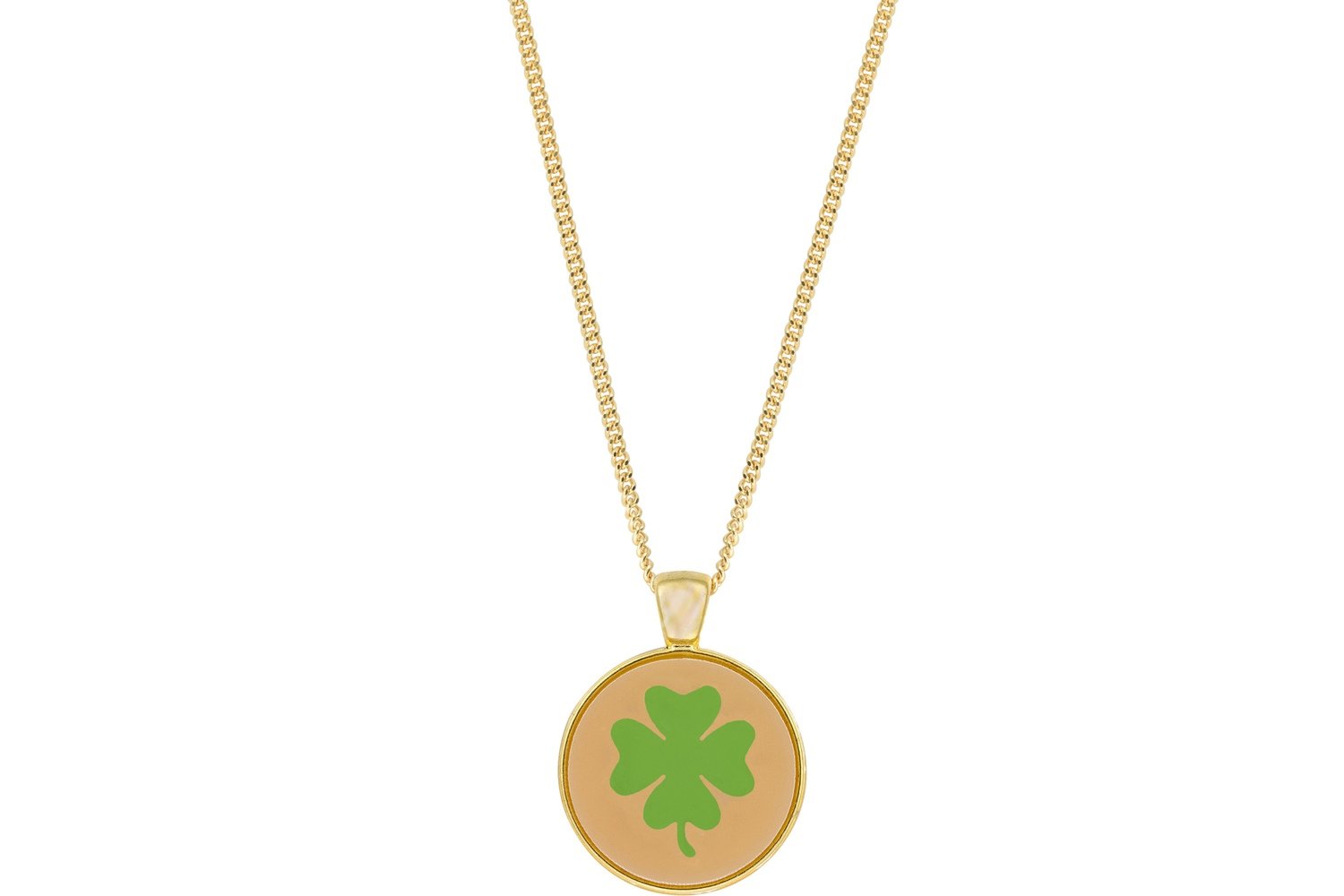Clover Pendant Intricate Style on Chain Necklace