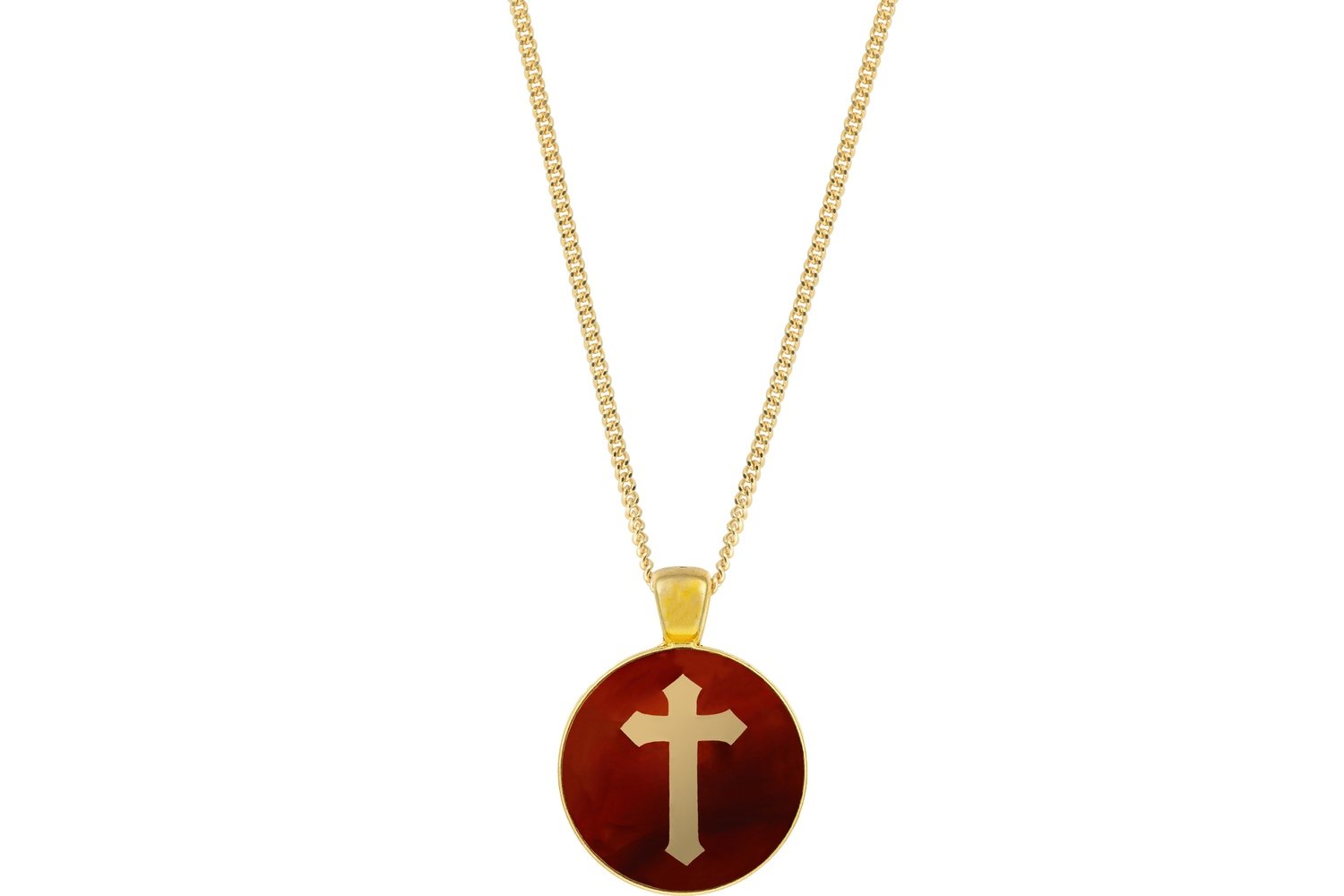 Cross Pendant Intricate Style on Chain Necklace