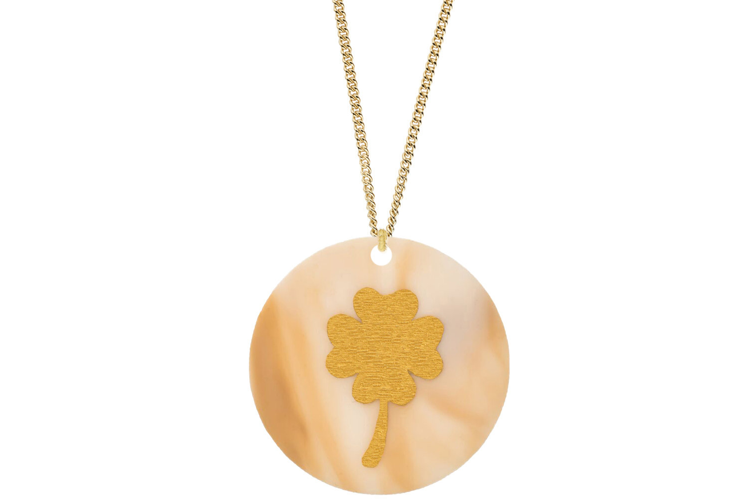 Clover Pendant Subtle Style Refined with Paint on Chain Necklace