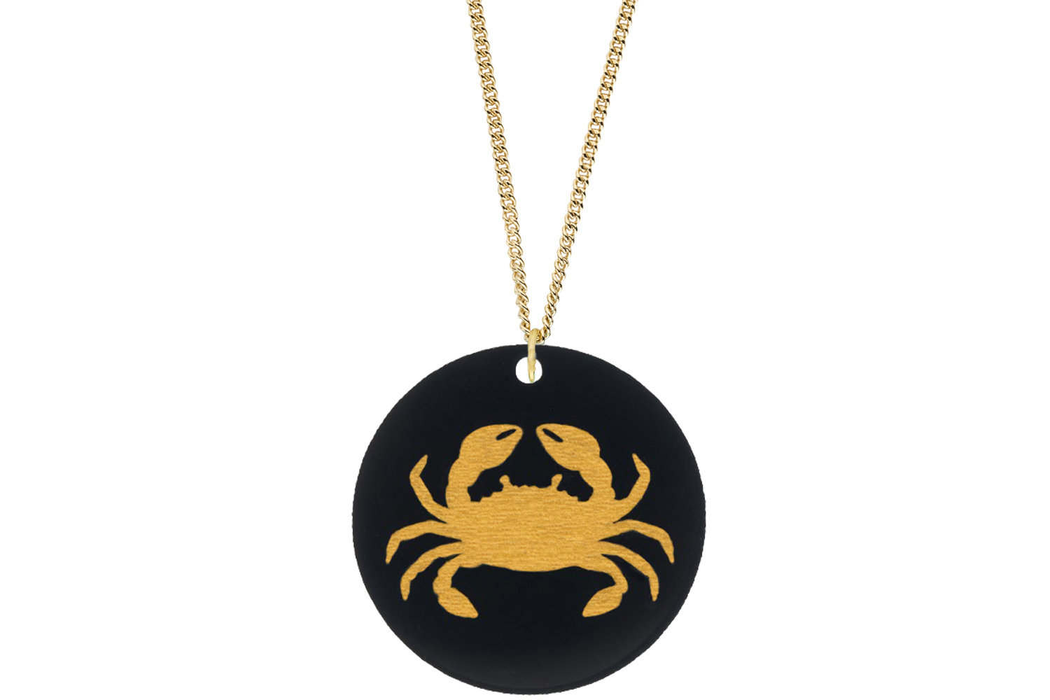 Crab Pendant Subtle Style Refined with Paint on Chain Necklace