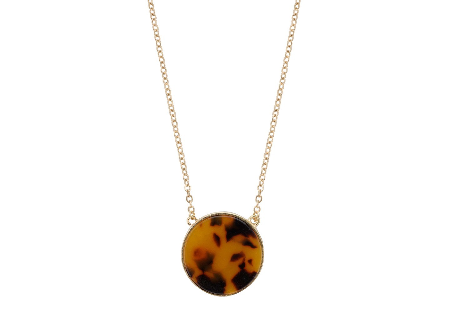 Tortoiseshell Necklace with Gold Finish Chain
