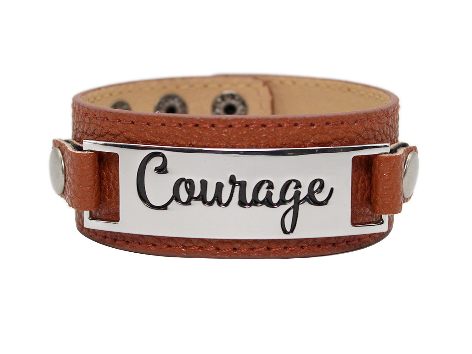Classic Cuff with Metal Plaque "Courage"