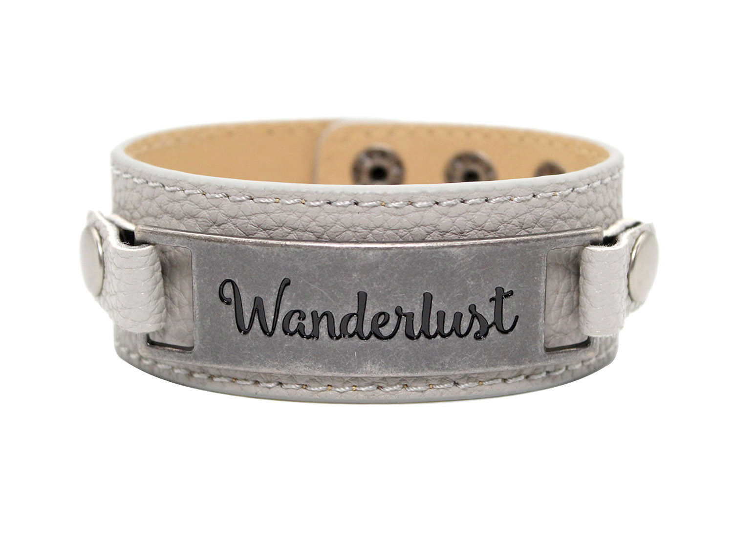 Classic Cuff with Metal Plaque "Wanderlust"
