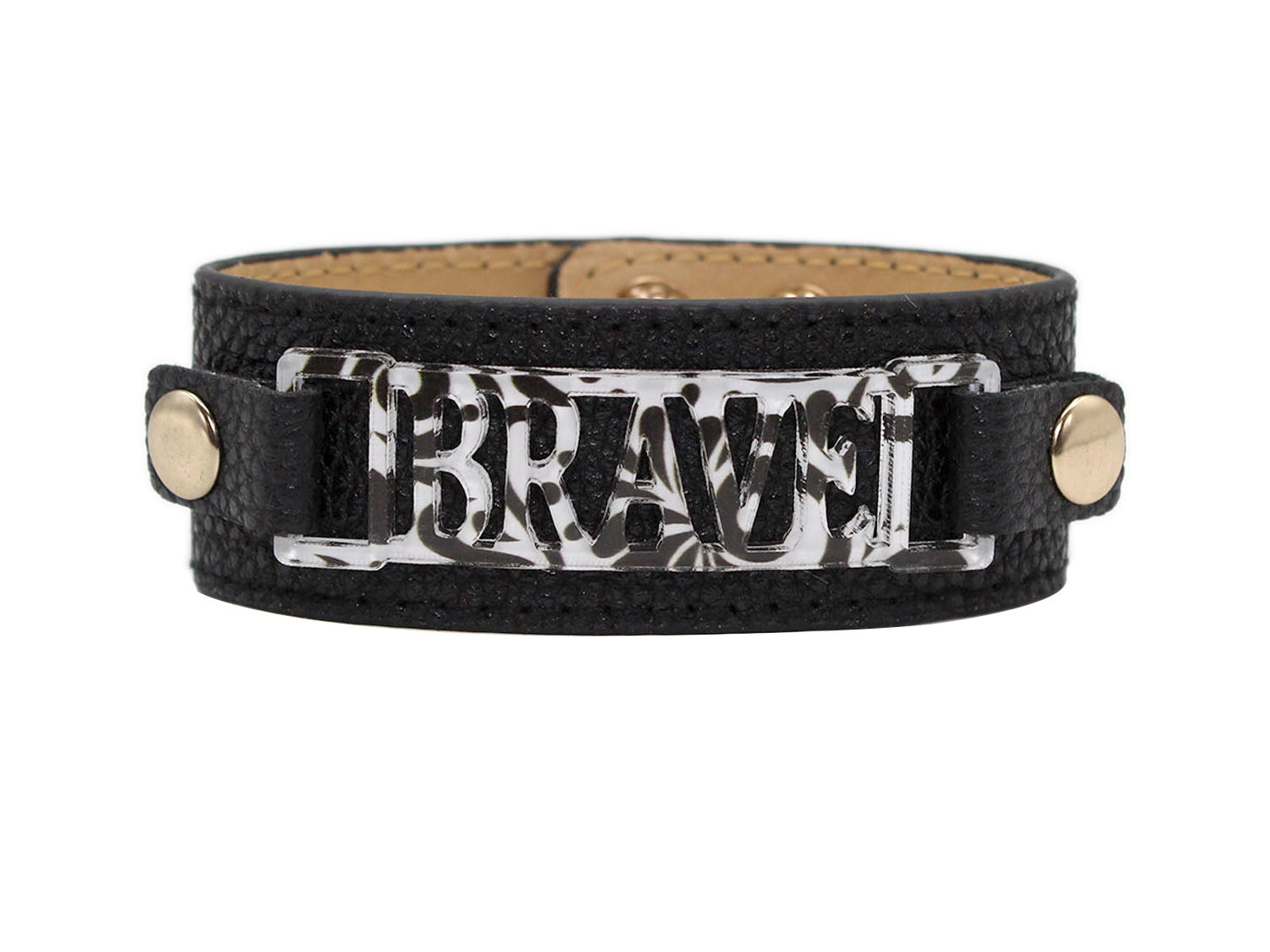 Classic Cuff with Zoe Style Plaque "Brave"