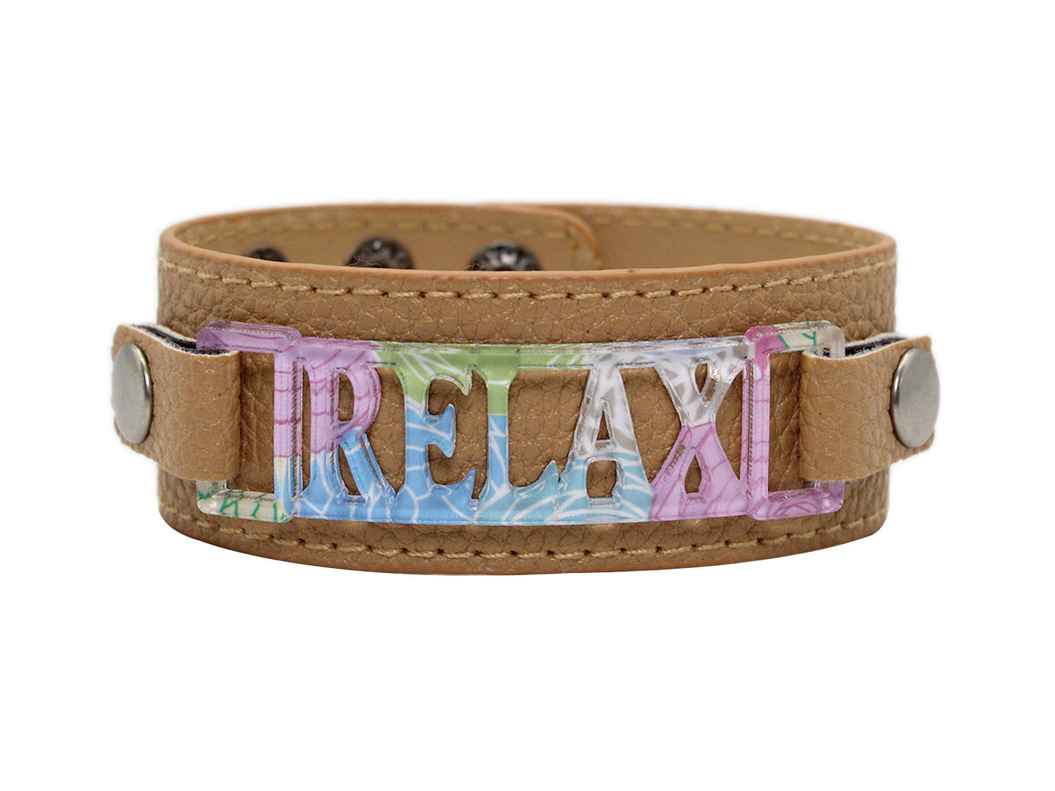 Classic Cuff with Zoe Style Plaque "Relax"