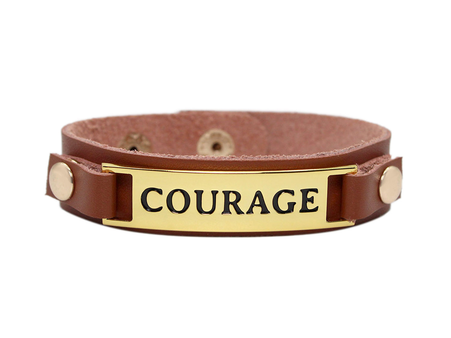 Metropolitan Cuff with Metal Plaque "Courage"