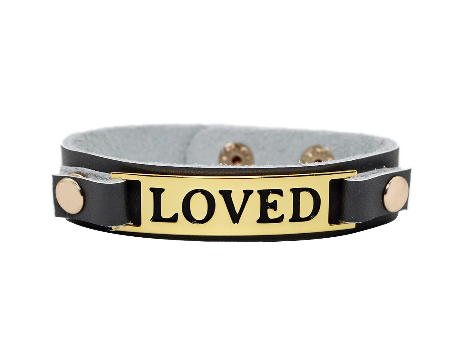 Metropolitan Cuff with Metal Plaque "Loved"