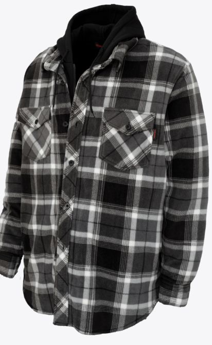 Charcoal Plaid Sherpa Lined Fleece