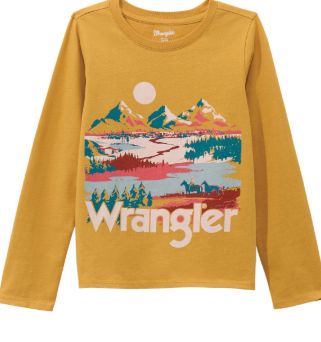 Girls Long Sleeve Graphic T-Shirt - Mustard
