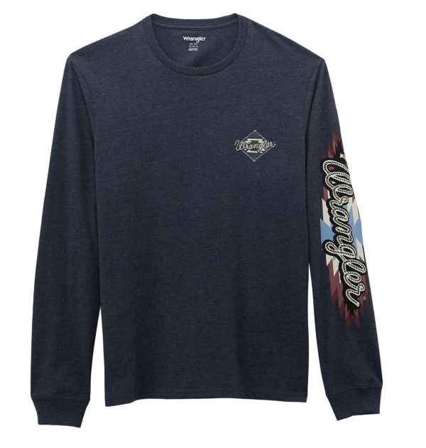 Wrangler® Long Sleeve T-Shirt - Regular Fit - Dark Navy Heather