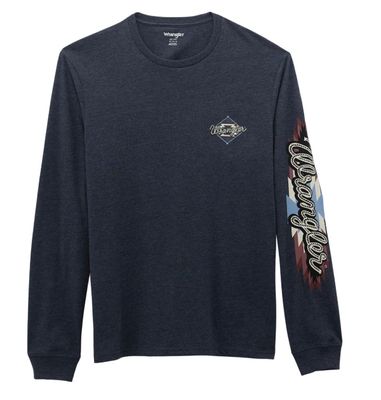 Wrangler® Long Sleeve T-Shirt - Regular Fit - Dark Navy Heather