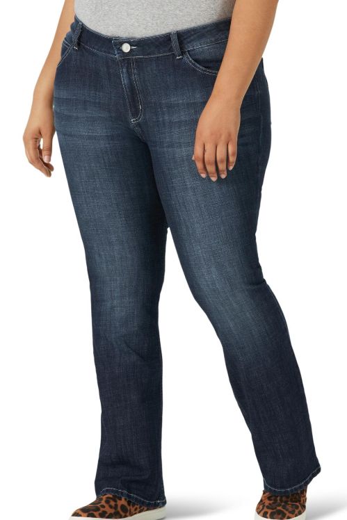 Wrangler® Plus Size Boot Cut Jean - Mid Rise - Dark Blue