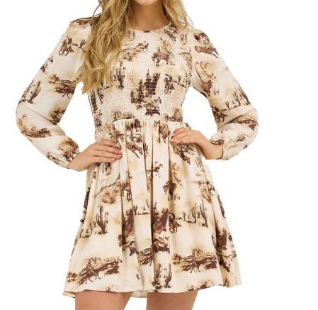 Wrangler Retro® Americana Smocked Dress - Cream