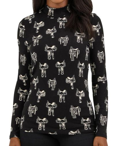 Wrangler Retro® Punchy Mock Neck Knit - Black