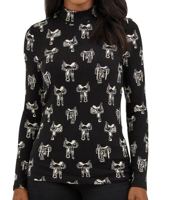 Wrangler Retro® Punchy Mock Neck Knit - Black