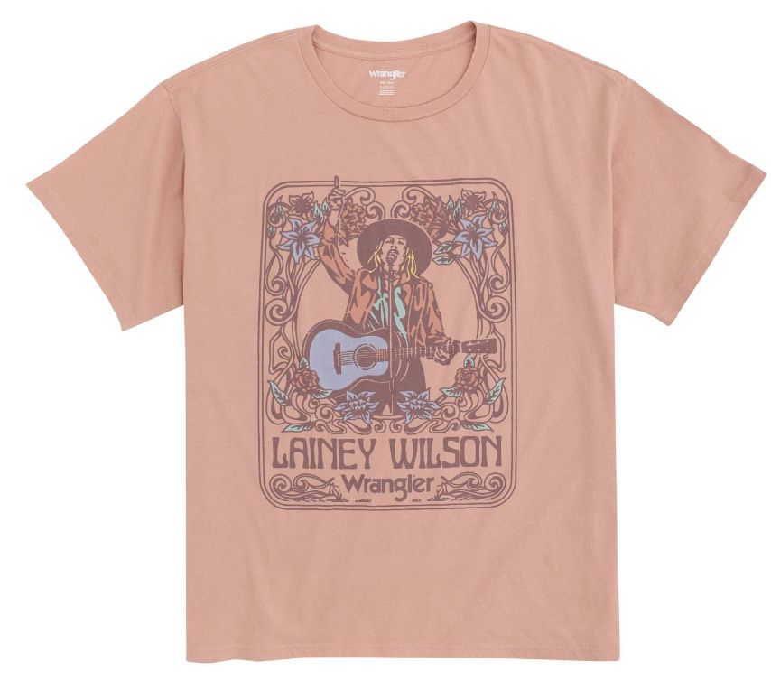 Wrangler® Short Sleeve Graphic T-Shirt - Lainey Wilson - Oversized Fit - Misty Rose