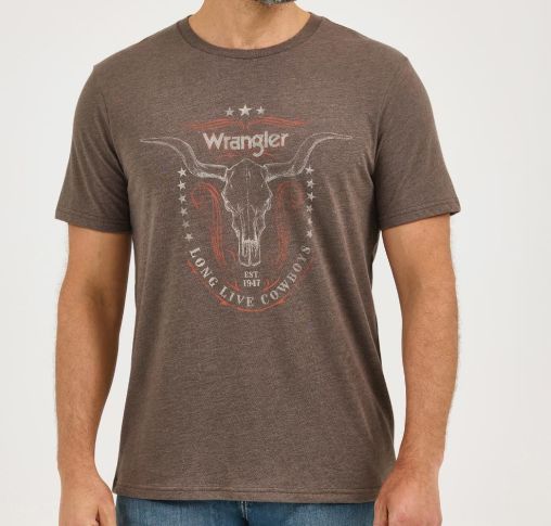 - Wrangler® Short Sleeve T-Shirt - Regular Fit - Morel Heather