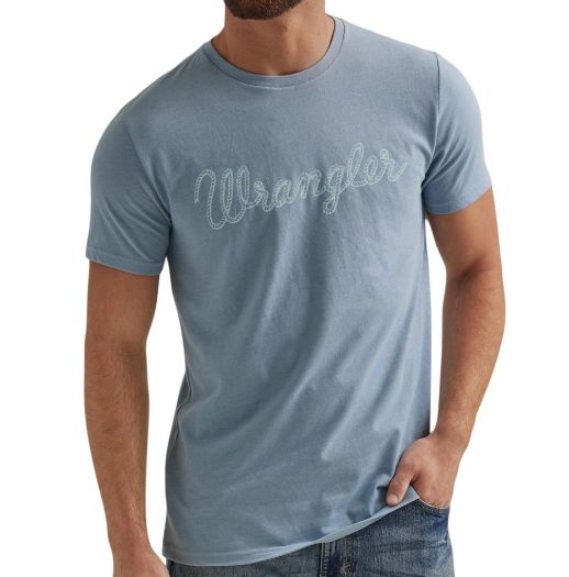 Wrangler® Year-Round Short Sleeve T-Shirt - Regular Fit - Ashley Blue Heather
