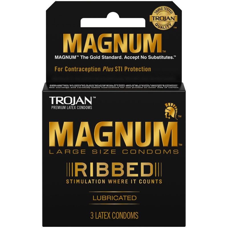 Trojan - Magnum Ribbed - 3ct
