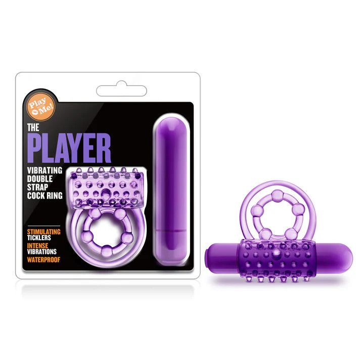 Play With Me - The Player - Vibrating Double Strap Cock Ring - Purple