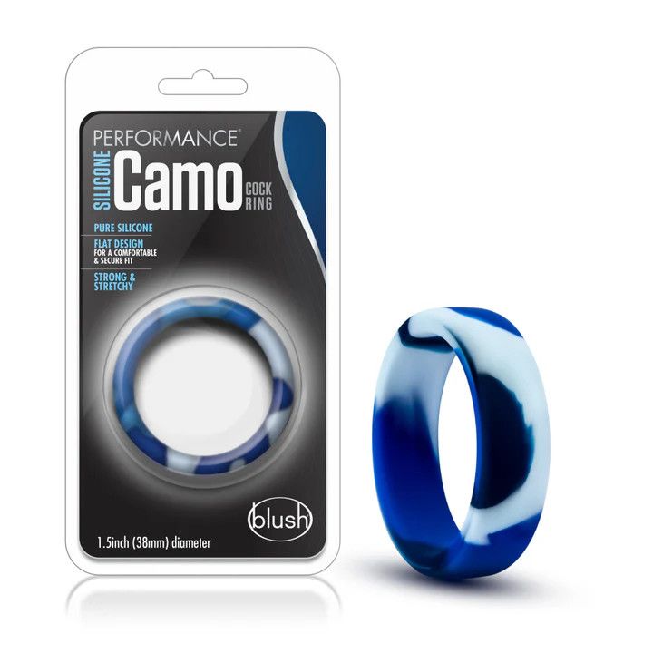 Performance - Silicone Camo Cock Ring - Blue Camouflage