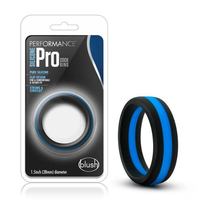 Performance - Silicone Pro Cock Ring - Black/Blue/Black