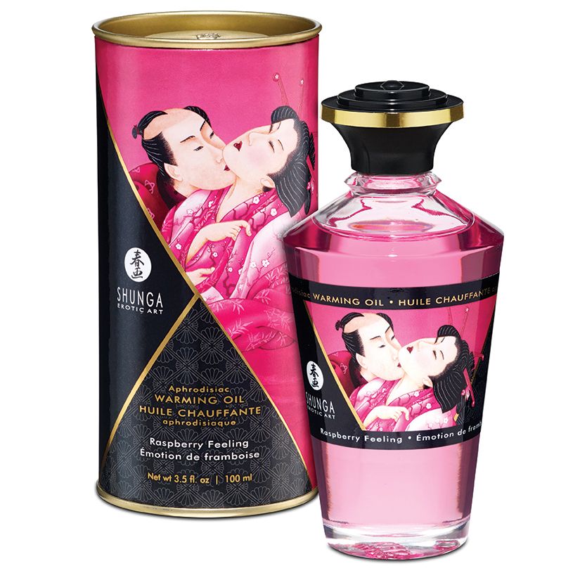 Shunga Aphrodisiac Warming Oil - Raspberry Feeling 3.5oz