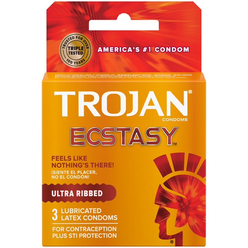 DISCONTINUED Trojan - Ecstasy Ultra Ribbed - 3ct