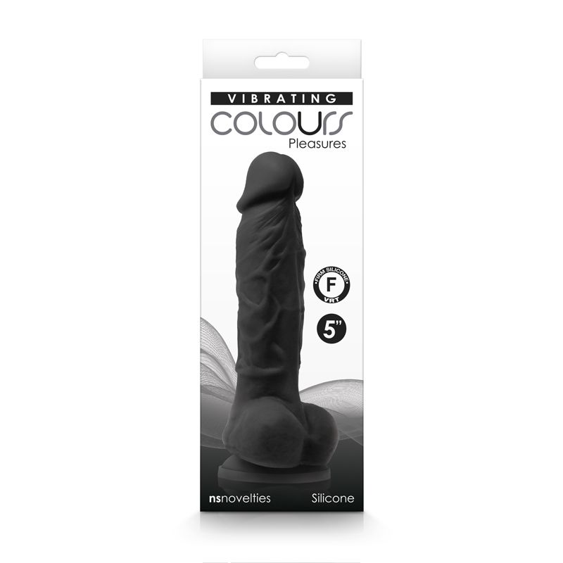 Colours - Pleasures - Vibrating - 5" Dildo - Black
