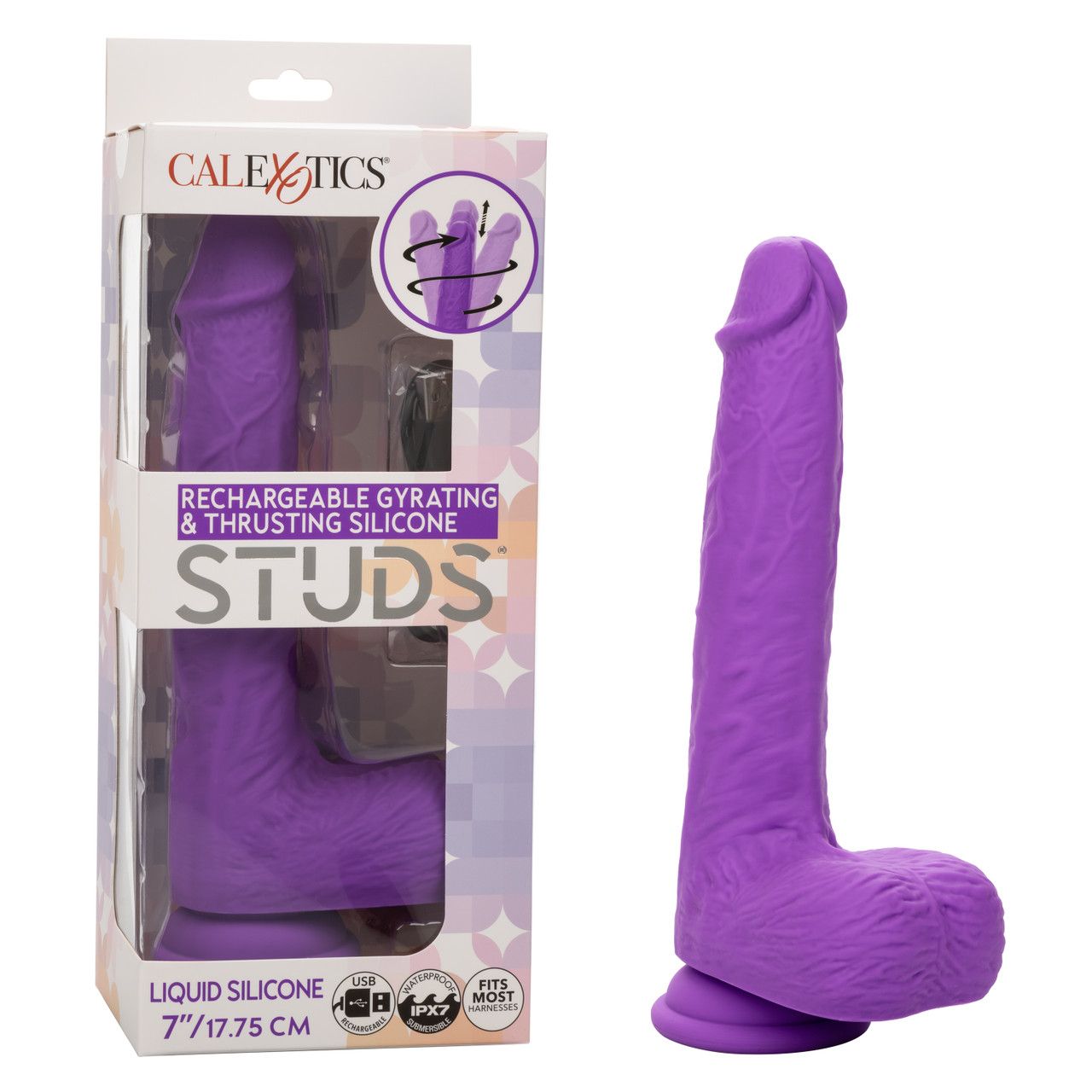 Rechargeable Gyrating &amp; Thrusting Silicone Studs
