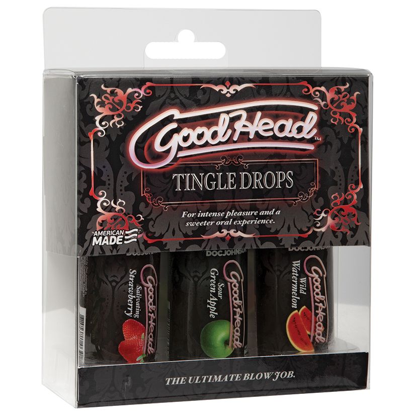 GoodHead - Tingle Drops - Wild Watermelon, Sour Green Apple, Salivating Strawberry - 3 Pack - 1 fl. oz.-