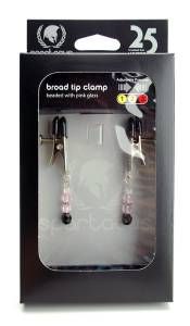 BROAD TIP CLAMP W/PINK BEADS
