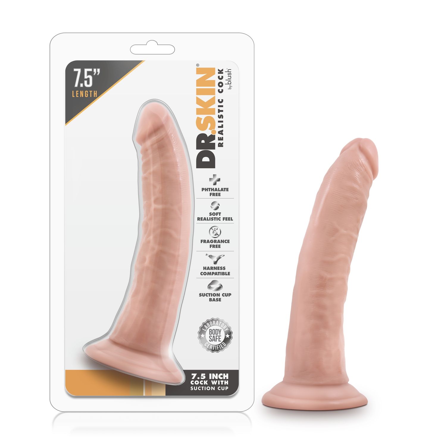 Dr. Skin - 7.5 Inch Cock With Suction Cup - Vanilla