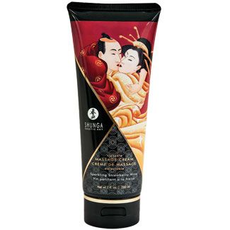 Shunga Kissable Massage Cream- Sparkling Strawberry Wine 7oz