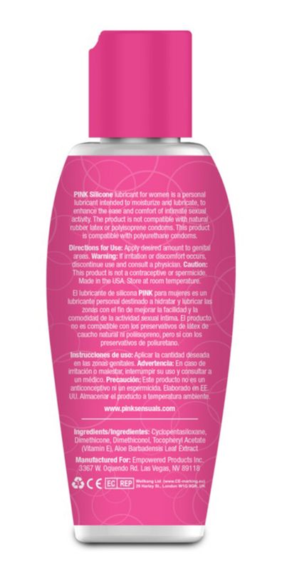 Pink - Silicone Lubricant - 2.8 Oz / 80 Ml