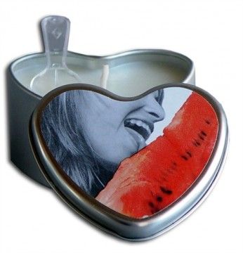 Edible Heart Candle - Watermelon - 4oz